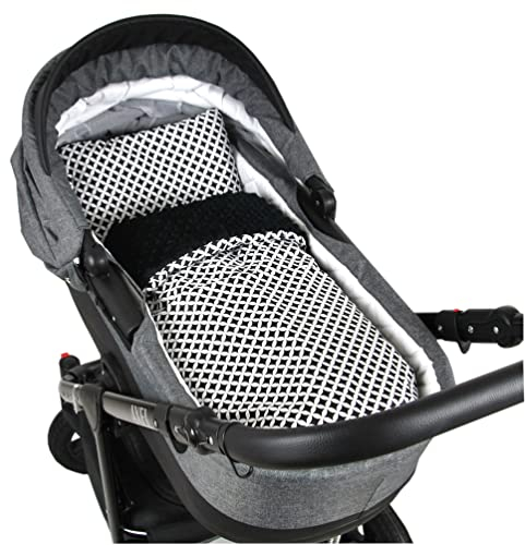 Babylux Babydecke Minky PLÜSCH Kuscheldecke Decke 75 x 60 cm + Kissen 2 TLG Set für Kinderwagen/Wiege (MP107 - Schwarz + Marokko)