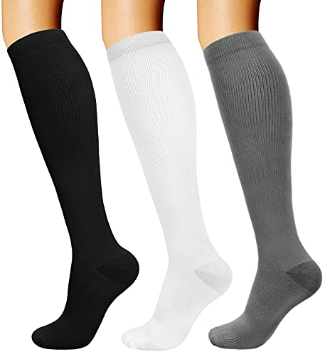 DRESHOW Kompressionsstrümpfe für Damen & Herren, Kompressionssocken für Sport Laufen Flugreisen Radfahren