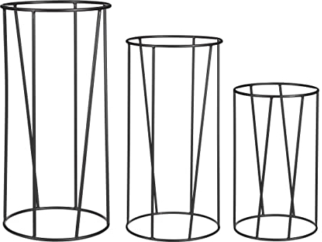 MICA Decorations CIRA -Pflanzenstandard - H70 x Ø34 cm - Eisen - Schwarz - 3 -Set von 3