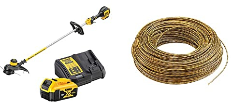 DeWalt Rasentri mmer DCM561P1 & Trimmerfaden/Ersatzfaden für 54V Akku-Motorsense DT20651 (2.0 mm Durchmesser, Länge 68,6 m, 1 Stück)