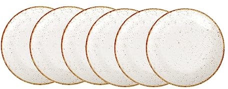 Tramontina - TRAMONTINA- Ensemble 6pcs Assiettes Plates Rondes Porcelaine blanche Rustico 28cm - Élégance intemporelle, design rustique et champêtre. Parfaites pour toutes les occasions.