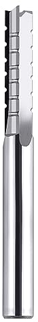 SpeTool 8 mm Schaftdurchmesser Gerader Hartmetall-Fräser mit Wolframkarbidspitze 32 mm Schnittlänge 3 Flöten Schnitzen CNC-Trimmschlitz, Spanbrecher, Sperrholz-Schaftfräser für die Holzbearbeitung