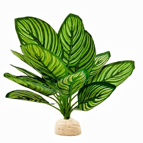 Décoration de terrarium pour reptile, amphibien, plantes artificielles pour réservoir de gecko à crête, accessoires adaptés pour léopard, gecko, dragon barbu, lézard, caméléon, serpent, tortue