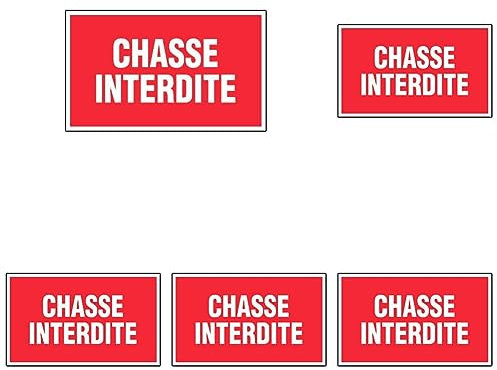 Panneau Chasse interdite - Rigide 330x200mm - 4160122 (Lot de 5) Blanc