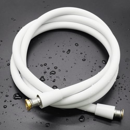 Tubo Doccia 2 Metri, Tubo Flessibile Doccia in Silicone Ultra Morbido, Tubo Doccia da Anti Torsione, Anti Esplosione, G1/2 Pollici, Bianco
