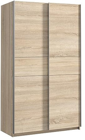 Homely | Armario de Puertas correderas Winter 120 | Acabado Laminado sintético Color Roble cámbrian con Franja Central Reversible en Blanco o Roble | Medidas 120x62. Altura 210 cm. | Diseño Funcional