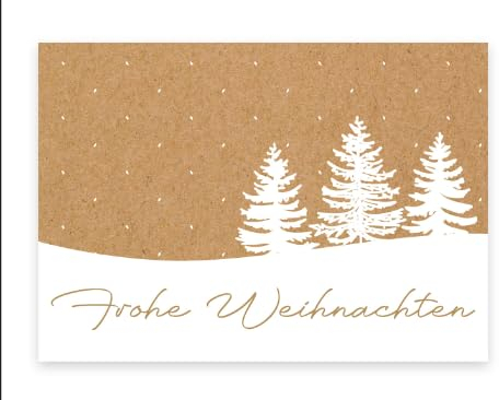 10 Premium-Weihnachtskarten Klappkarten 10,5x14,8cm - mit 10 Kuverts in Naturpapier merry christmas frohe Weihnachten Grußkarte zu Weihnachten Weihnachtskarte x-mas