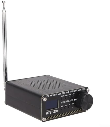 SPORTARC Radioempfänger, ATS-20+ Plus V2 SI4732 Radioempfänger, 2,4 cm OLED-Display, DSP-Empfänger, FM AM (MW & SW)/SSB LSB & USB mit 3,6 V 800 mAh Akku