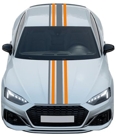 Kiwistar Viperstreifen Rennstreifen Zierstreifen – personalisierbare Streifen Sets - Auto Aufkleber Rally Tuning Dekor Autoaufkleber Sticker - Streifen-Kit Fahrzeugfolierung Decal - 4 Streifen