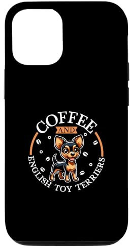 Hülle für iPhone 14 Kaffee und English Toy Terrier