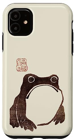 Grumpy Japanese Frog Cute Cottagecore Frogie Case for iPhone 11