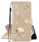 SEHEYA Klapphülle für iPhone 6S / iPhone 6 PU Lederhülle Glitzer Hülle Klappbar 3D Strass Diamant Schmetterling Katze HandyHülle zum Klappen Schutzhülle Flip Cover, Gold