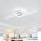 Dorlink Deckenlampe LED Dimmbar, Drehbar Deckenlampe Schlafzimmer 22W, Lampe Wohnzimmer 3000K/4000K/6500K, Wellen Esstischlampe, 2 Lichter Flurlampe Decke, Silber LED Wandleuchte für Küche, 82CM
