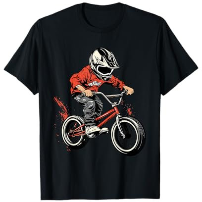 Boys BMX Designs Kinder BMX T-Shirt Schwarz Kleinkind U-Ausschnitt Kurzarm