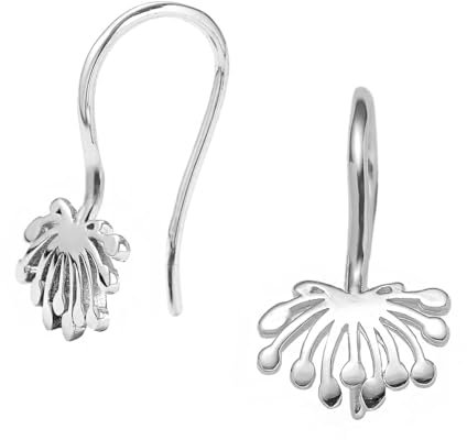 Miss Lovie Pusteblume Schmuck Glücksarmband Damen Sterling Silber 925 Handgemachter Glücksbringer Größenverstellbar inkl. Geschenkverpackung (Ohrhänger)
