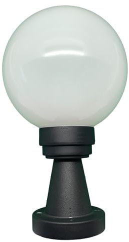 H4L Kugelleuchte Kugellampe Außenleuchte weiß mit Sockel Ø 20cm Gartenlampe E27