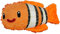 Bite Force Deep Sea - Langlebiges Plüschspielzeug für Hunde - Hundespielzeug mit Kevlar gefertigt, mehrlagig, Quietscher und verstärkten Nähten. Ideal für Starke Kauer (Clownfisch)