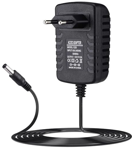 TOBWOLF 1 Stück AC Netzteil Adapter 50/60HZ, 4FT Netzkabel, AC 100V-240V zu DC 12V 2A 24W Transformator, Universal AC Adapter DC Konverter für 3D Drucker, CCTV Kamera, LED Streifen Lichter, Router