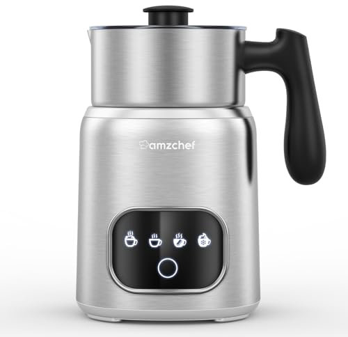AMZCHEF Milchaufschäumer Elektrisch Milchwärmer mit LED-Touchscreen | Edelstähle |3D-Induktionserwärmung Milchaufschäumer Erhitzt Auch Schokolade und Milch für Latte, Cappuccino und Mokka