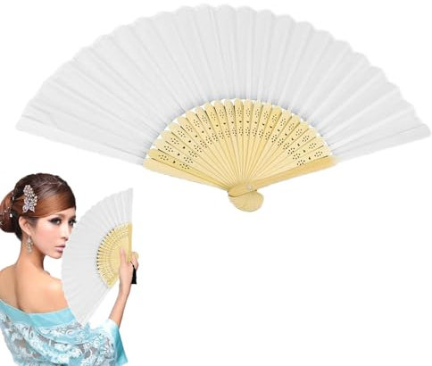 Ventio De Mano Plegable Para Mujeres - Encantador Elegante Ventilador Retro Vintage, De Mano Vintage | Seda De Madera Japonesa China, Elegante Retro 8 Pulgadas Para Danza, Cosplay, Objetos De Fiesta P