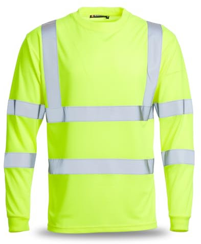 Blackrock Hi-Vis Long Sleeve T-Shirt, Yellow High Visibility Work Top, for Men Women Unisex, Work Utility & Safety PPE Workwear, EN20471 Class 3 Certified - Size Large
