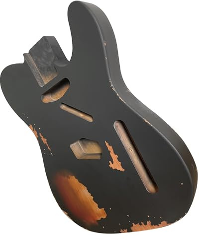 E-Gitarrenkörper Telecaster-Stil Nitro-Top Erlenholz DIY Gitarrenkörper S-S Gitarrenkörper schwarz