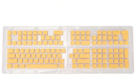 Mtlavishness PBT Pudding Keycaps 129 Keys Translucent OEM Height Doubleshot Injection DIY Keycaps For Mechanical Keyboards (Yellow)