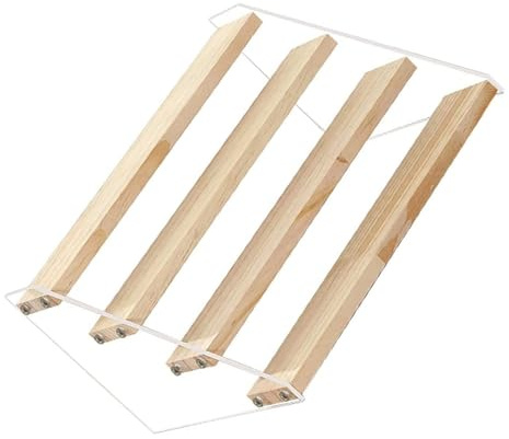 LOLIPPYY Holz Stufenregal mit 4 Ebenen zur Aufbewahrung für Kosmetik und Desserts Elegantes Multifunktionales Display Regal mit Acryl und Holz für Wohn und Esszimmer