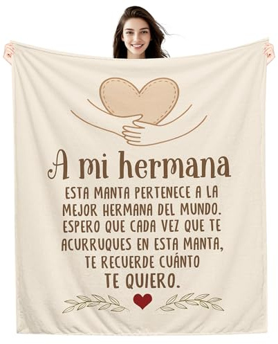 Amorea A mi Hermana Espero Que Cada Vez Que te Acurruques en Esta Manta te Recuerde cuánto te Quiero Manta para la Mejor Hermana Regalo de Cumpleaños Recordatorio