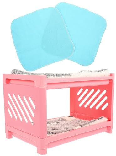 Levemolo Lit pour Petit Animal Amovible Lit Douillet Résistant pour Hamster Lapin et Cobaye Nid Confortable pour Cage Petits Rongeurs Rose