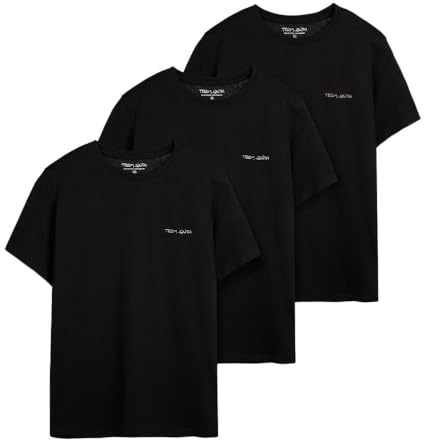 Teddy Smith Wasserfall-T-Shirts, Schwarz, 3 Stück