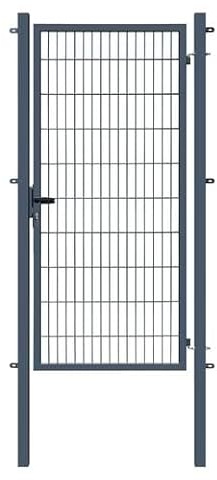 Gartentor Doppeltor Basic mit Schloss & Schlüssel – Doppelstabmattenzaun Tor, Stabil & Witterungsbeständig (Anthrazit, 120 cm x 200 cm)