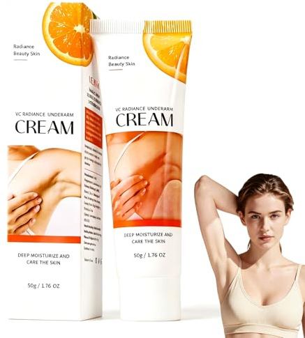 Whitening Cream,Vitamin C Underarm Whitening Cream,aufhellungscreme,gegen pigmentflecken Und Melanin,Whiting & Feuchtigkeitspflege,Achsel Aufhellungs,für Hals,Knie,Innere Oberschenkel,50g(Orange)