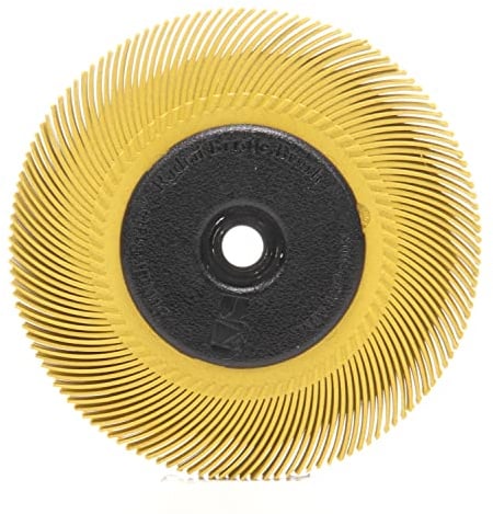 Scotch-Brite Radial Bristle Brush BB-ZB mit Kunststoff-Flansch, gelb, P80 | 152,4 mm x 12,7 mm x 25,4 mm, Typ C, 1 Stück