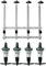 Beaumont 4 Bottle Wall Fixing Bottle Bracket & 4 x 25ml Solo Optic Spirit Measure Set