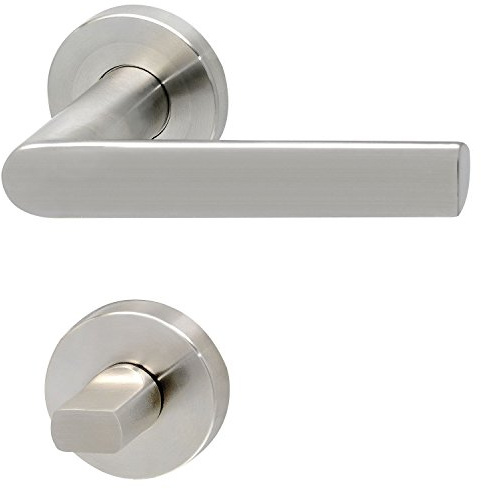 SOLIDO 1428-2220-2220 Drückergarnitur Dover mit Rosetten WC, Edelstahl