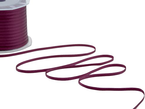 Furlanis Doppelsatinband, Italienische Gewebe-Dunkel Burgunderrot, 3 mm x 100 m, Satin, Bordeaux, 3mm x 100m