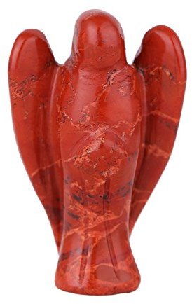 Morella Edelstein roter Jaspis Engel Glücksbringer Schutzengel zum Mitnehmen 3,5 cm in Samtbeutel