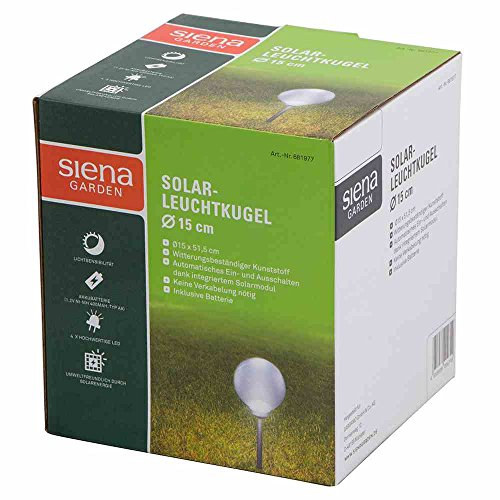 Siena Garden Leuchtkugel Solar, Gartendeko, weiß, Ø15cm, 681977