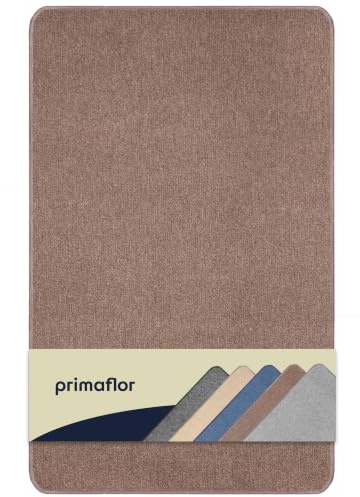 Primaflor Teppich Macao | Braun | 140 x 200 cm | Kurzflor-Schlingenware aus 100 % Polypropylen, 4 mm flach, Textilrücken und für Fußbodenheizung geeignet Gekettelt