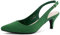 Greatonu Slingback Donna Scarpe Eleganti Decollete con Tacco Medio a Gattino e Punta, Verde EU 40