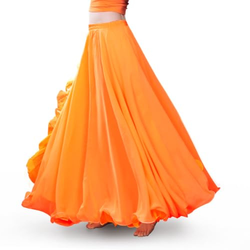ROYAL SMEELA Chiffon Belly Dance Skirt Slit Tribal Bellydance Skirts Belly Dancer Costumes for Women Carnival Outfit
