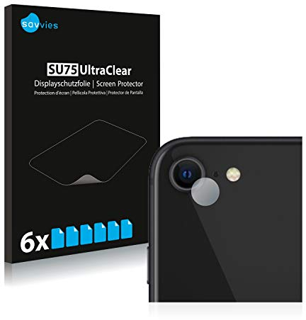 Savvies 6 Stück Schutzfolie für Apple iPhone SE 2 / SE 3 (NUR Kamera) Displayschutz-Folie Ultra-Transparent
