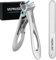 Coupe-ongles d'orteils épais - Vepkuso large ouverture mâchoire surdimensionnée en acier inoxydable avec lime à ongles pour ongles épais, coupe-ongles extra large pour homme et femme Ensemble argenté.