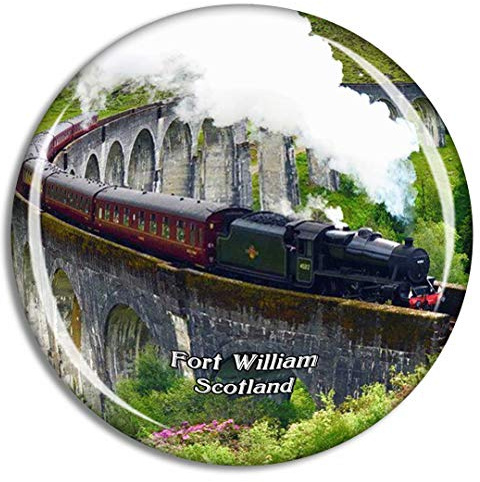 Schottland Fort William Jacobite Dampfzug UK England Kühlschrankmagnet 3D Kristallglas Touristische Stadtreise Souvenir Collection Geschenk Starker Kühlschrank Aufkleber