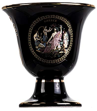 BEAUTIFUL GREEK STATUES Pythagoras Tasse der Gerechtigkeit Dionysos Akropolis II Pythagoräische Messe Tasse Antike Griechenland Schwarz Kobalt nutzbar