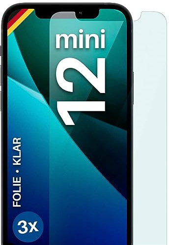 moex FlexProtect Schutzfolie für iPhone 12 mini Displayschutz Folie Ultra-klar HD 0,2 mm kompatibel mit jeder Hülle, Anbringen ohne Blasen, Handyfolie Extra Kratzfest, 3 Stück