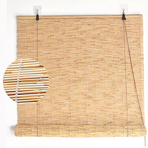 Parasols Stores Enrouleurs,Rideau De Roseau Naturel,Store À Rouleau Extérieurs en Bambou,Stores Romains pour Balcons/pergola,Rideau De Paille,Facile À Installer,W×H-150x280cm/59x110in