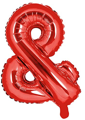 Folienballon Unterschrift & in Rot 35cm