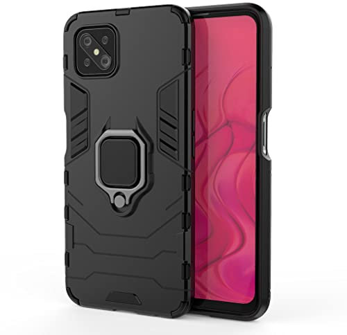 SEAHAI Hülle für Oppo Reno 4Z 5G (Reno4 Z 5G), [Militärische Stoßfest Case] 360 Grad Drehbar Magnetische Ringhalter Cover TPU Bumper Schutzhülle für Oppo Reno 4Z 5G (Reno4 Z 5G) Handyhülle - Schwarz
